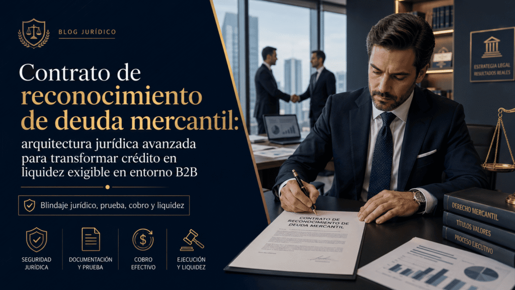 Contrato de reconocimiento de deuda mercantil arquitectura jurídica avanzada para transformar crédito en liquidez exigible en entorno B2B